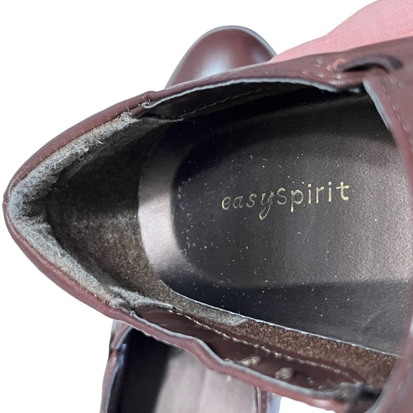 Easy Spirit “Eloize” Brown Leather Stacked Heels Size 8 Medium - Picture 11 of 14